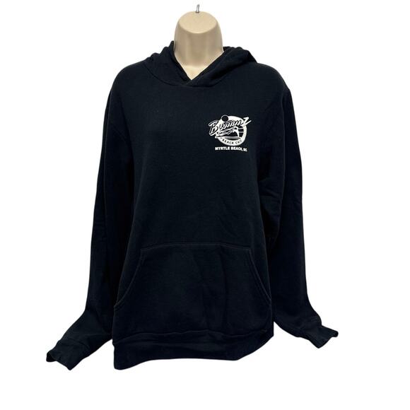 Canvas Black Hoodie Bummz‎ Cafe Myrtle Beach SC Large Pre-owned - Picture 1 of 6